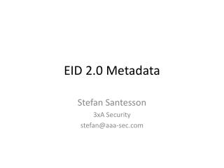 EID 2.0 Metadata