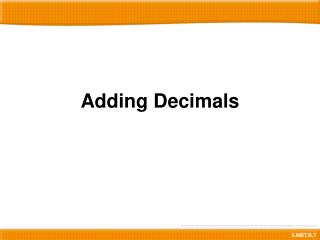 Adding Decimals