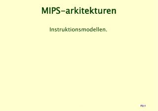 MIPS-arkitekturen