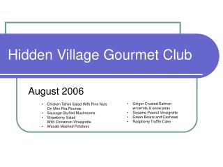 Hidden Village Gourmet Club