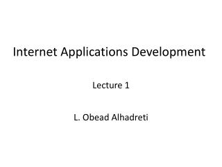 Internet Applications Development
