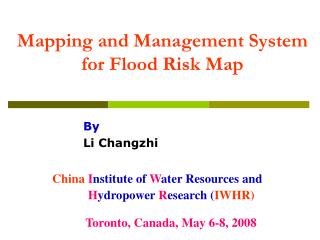 Mapping and Management System for Flood Risk Map