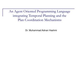 Dr. Muhammad Adnan Hashmi