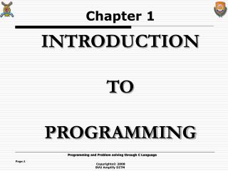 INTRODUCTION TO PROGRAMMING