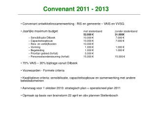 Convenant 2011 - 2013