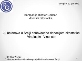 29 ustanova u Srbiji obuhvaćeno donacijom citostatika Vinblastin i Vincristin