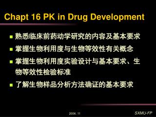 Chapt 16 PK in Drug Development