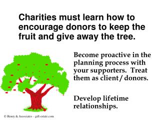 Become proactive in the planning process with your supporters. Treat them as client / donors.