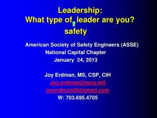 Leadership: What type of leader are you? safety