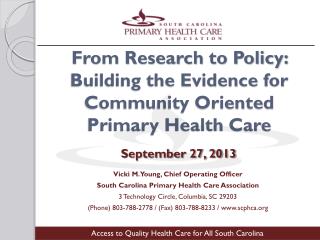 From Research to Policy: Building the Evidence for Community Oriented Primary Health Care