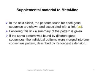 Supplemental material to MetaMine