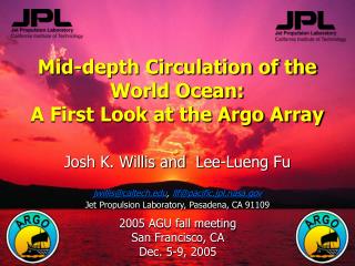 Mid-depth Circulation of the World Ocean: A First Look at the Argo Array