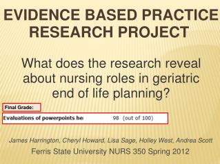 Evidence Based Practice Research Project 
