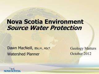 Nova Scotia Environment Source Water Protection