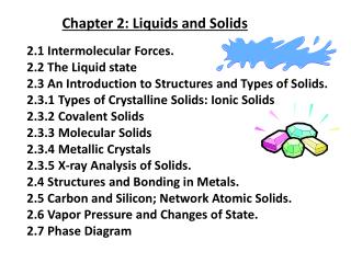 Chapter 2: Liquids and Solids
