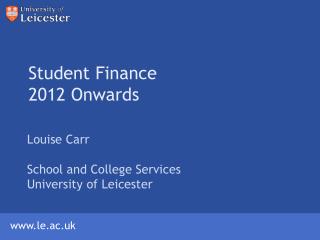 Student Finance 2012 Onwards