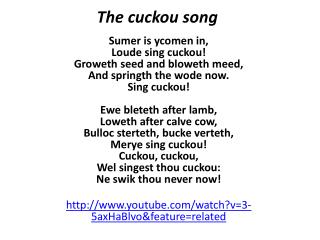The cuckou song