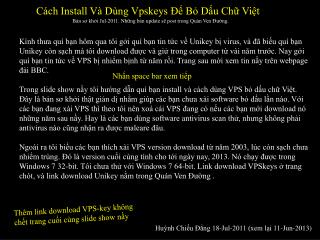 Cách Install Và Dùng Vpskeys Để Bỏ Dấu Chữ Việt