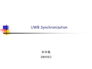 UWB Synchronization