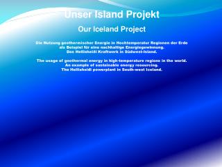 Unser Island Projekt Our Iceland Project