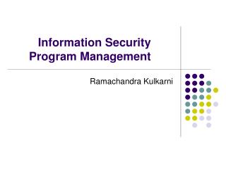 Information Security Program Management