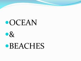 OCEAN &amp; BEACHES