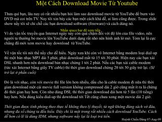 Một Cách Download Movie Từ Youtube