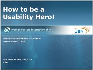 How to be a Usability Hero!