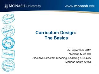 Curriculum Design: The Basics