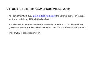 Animated fan chart for GDP growth: August 2010