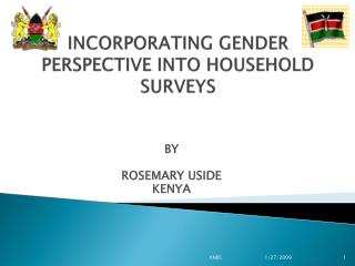 INCORPORATING GENDER PERSPECTIVE INTO HOUSEHOLD SURVEYS