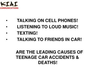 TALKING ON CELL PHONES! LISTENING TO LOUD MUSIC! TEXTING!