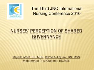 Nurses’ perception of Shared Governance
