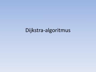 Dijkstra-algoritmus