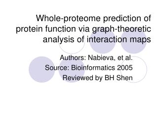 Whole-proteome prediction of protein function via graph-theoretic analysis of interaction maps