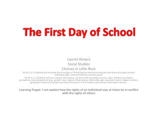 Lauren Kovacs Social Studies Choices in Little Rock