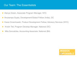 Our Team: The Essentialists