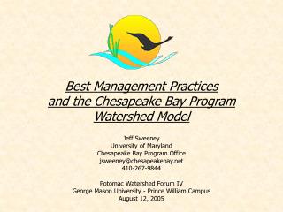 Best Management Practices and the Chesapeake Bay Program Watershed Model