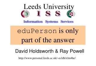 eduPerson is only part of the answer