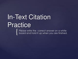 In-Text Citation Practice