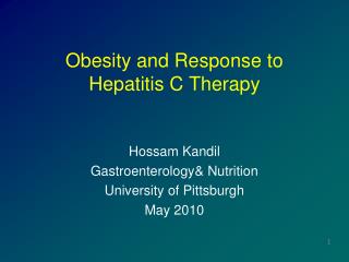 Obesity and Response to Hepatitis C Therapy