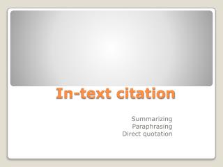 In-text citation