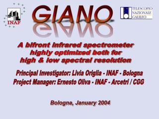 Principal Investigator: Livia Origlia - INAF - Bologna