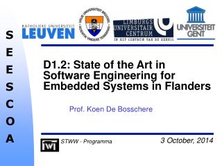 D1.2: State of the Art in Software Engineering for Embedded Systems in Flanders