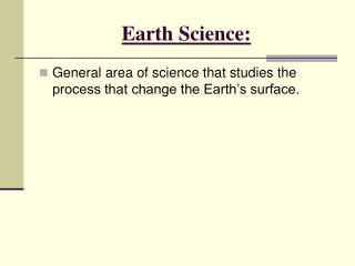 Earth Science:
