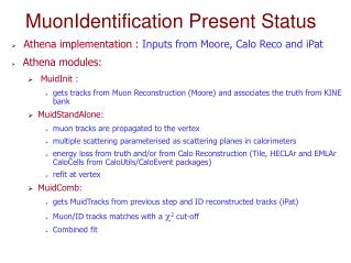 MuonIdentification Present Status