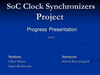 SoC Clock Synchronizers Project