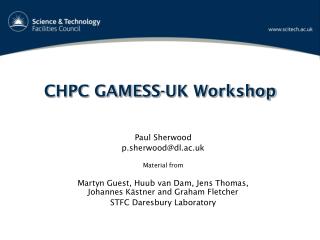 CHPC GAMESS-UK Workshop