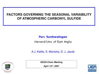 FACTORS GOVERNING THE SEASONAL VARIABILITY OF ATMOSPHERIC CARBONYL SULFIDE