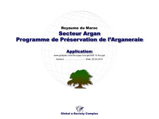 Programme de Préservation de l’Arganeraie